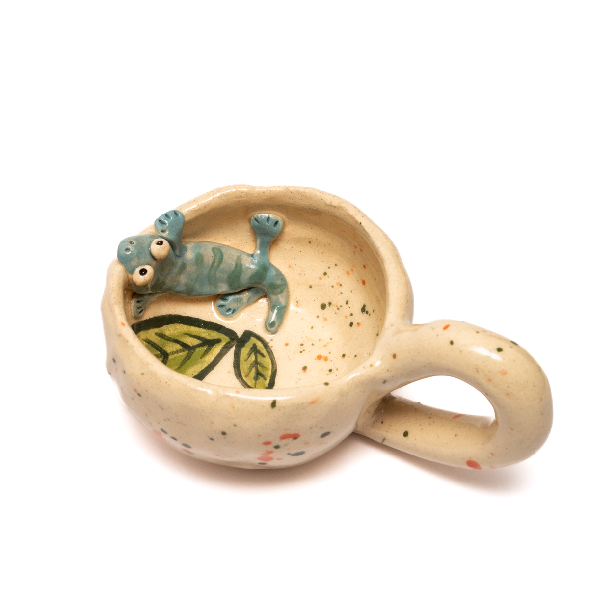 Handmade Ceramic Mug with 3D snakes
