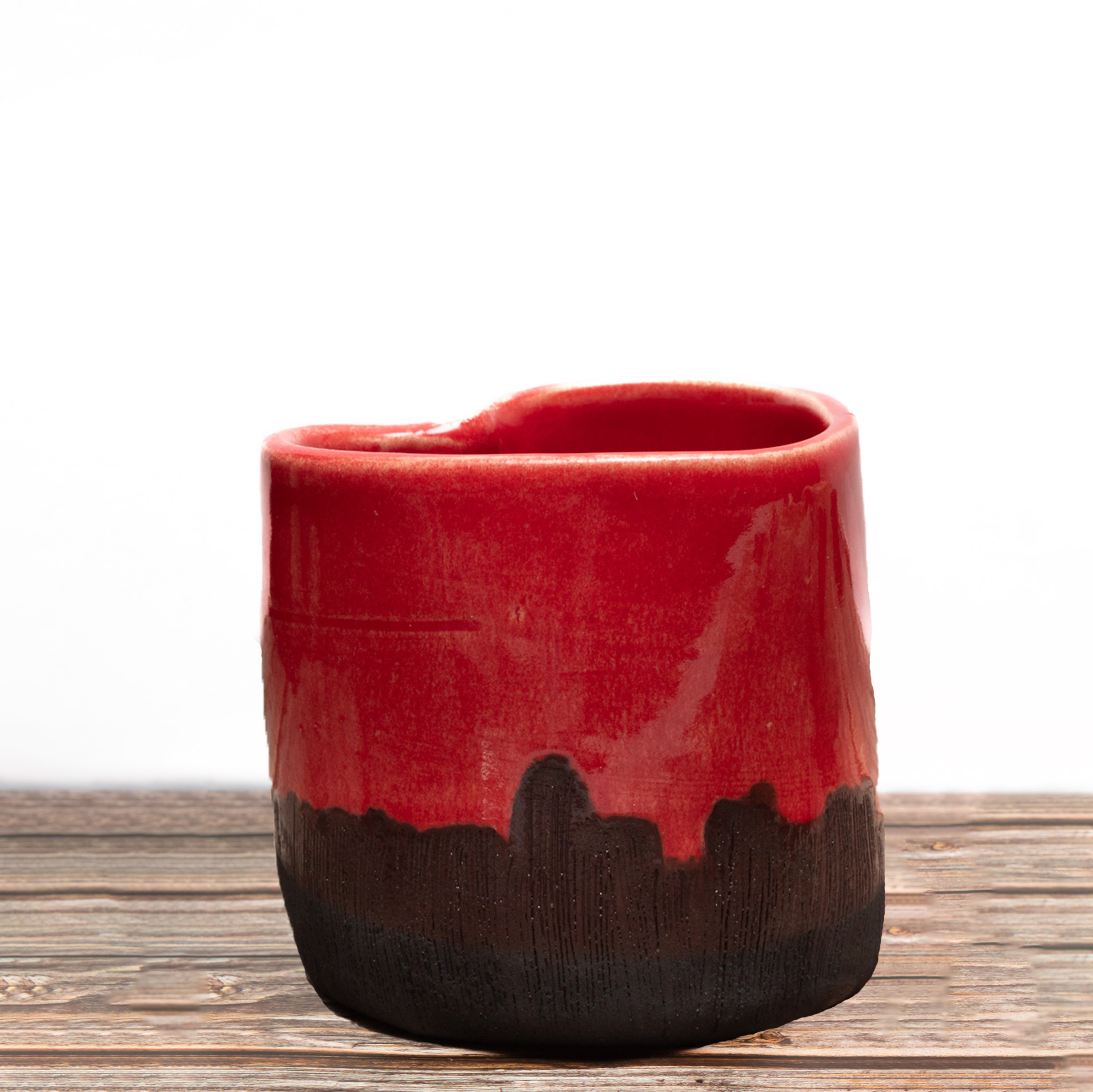 Handpainted Red Ceramic Mug heart shaped